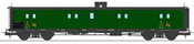 French PLM Railroad Luggage Van, PLM green, Lookout box, Ladder, Black Roof PLM N°24593 Era II